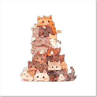 Cutest Cat pile Posters and Art